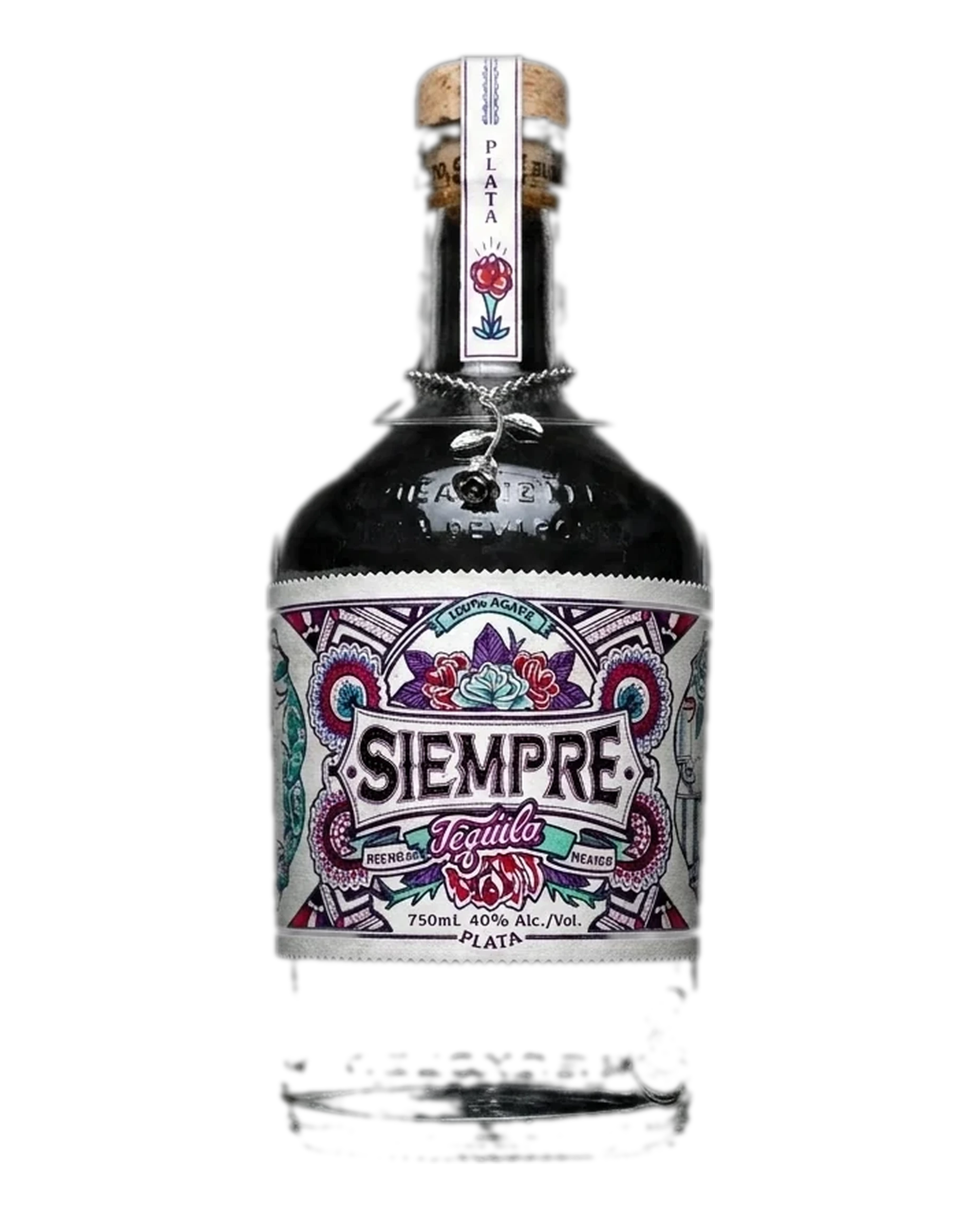 Bottle of Siempre Tequila Plata