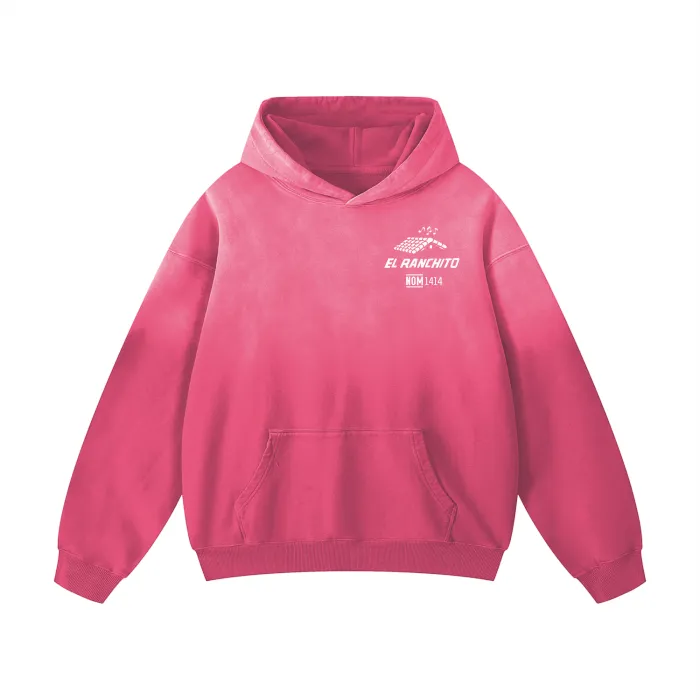 El Ranchito Arandas Drop Shoulder Hoodie (Pink) front