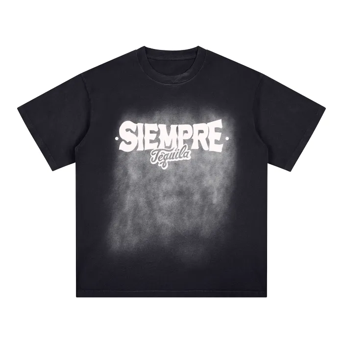 Siempre Monkey Washed Drop Shoulder T front